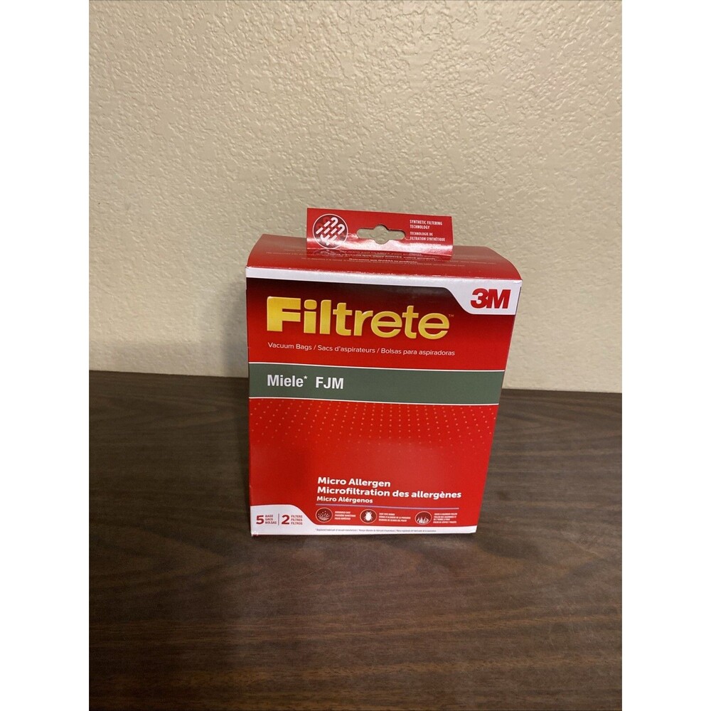 NEW GENUINE Filtrete Miele FJM Set Of 5 Vacuum Bags & 2 Filters 3M